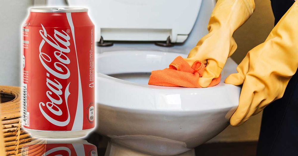 Clean Toilet Bowl With Coca-Cola