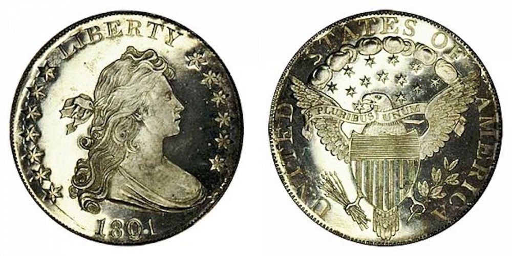 1801 Draped Bust Dollars 1858 Restrike - $1.4 Million 